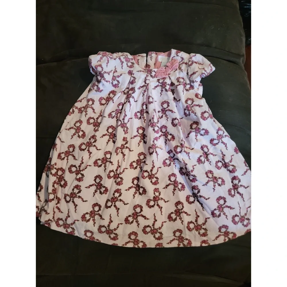Janie and jack layette line tiny lamb floral bow‎ dress size 6 12 months